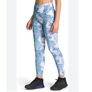 The North Face Pink and Blue Watercolor Print Leggings XS Yoga